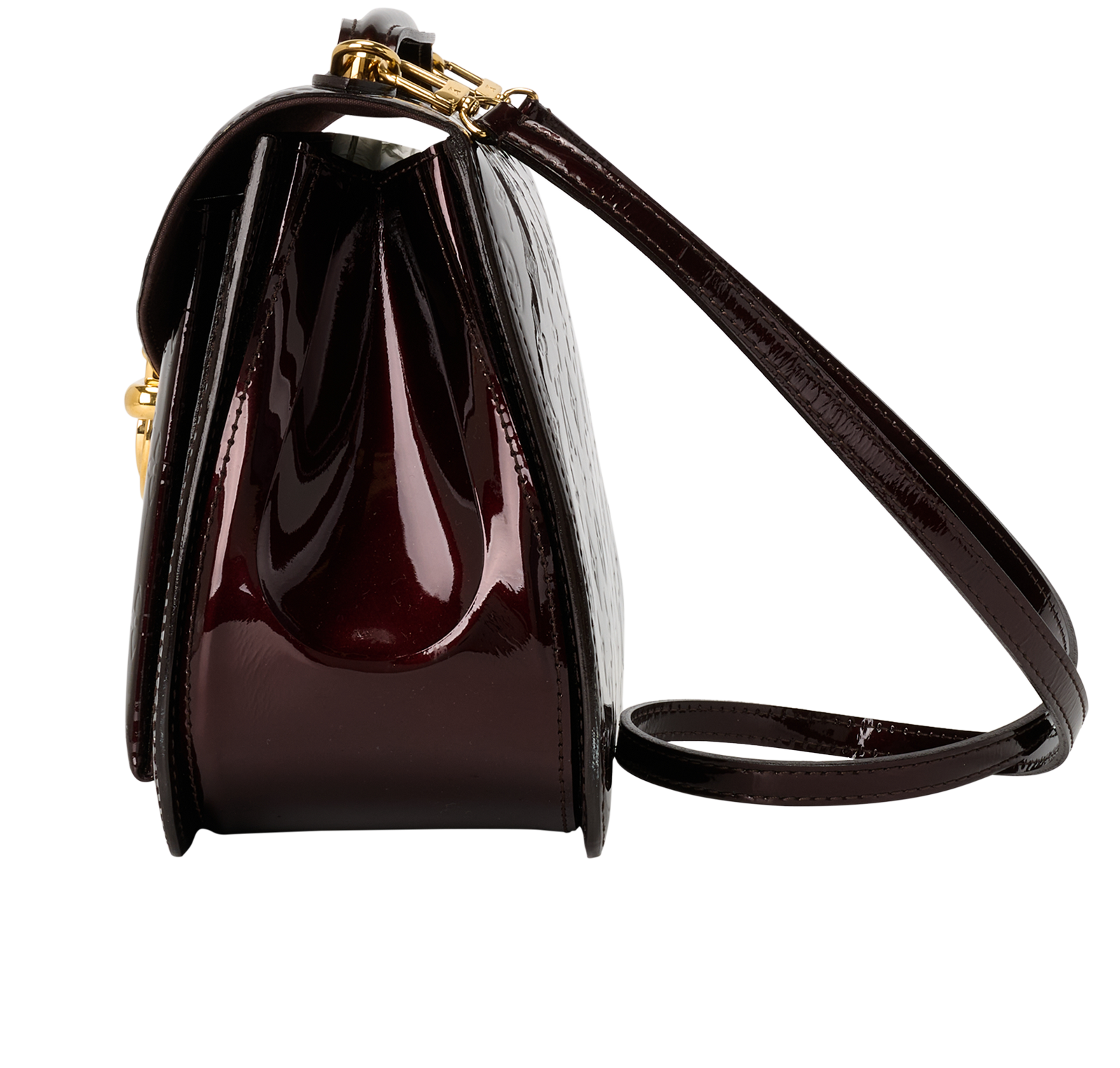 Mirada, &pound;1,100, Handbags, Burgundy, Patent Leather, Bottom view